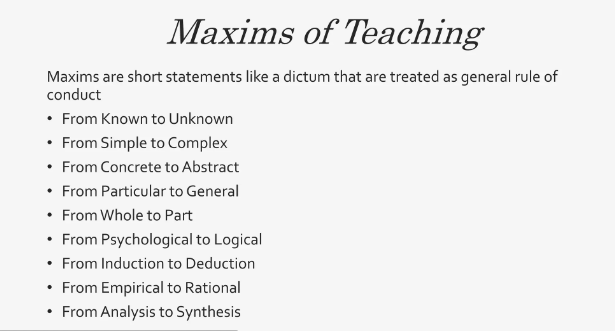 maxims of teaching
